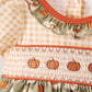Vintage pumpkin smocked ruffle bubble