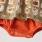 Vintage pumpkin smocked ruffle bubble