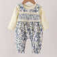 Vintage Floral Smocked Ruffle Romper Set