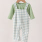 Sage plaid 2pc romper set