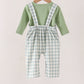 Sage plaid 2pc romper set