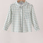 Sage plaid pocket button down shirt
