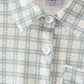 Sage plaid pocket button down shirt