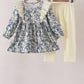 Vintage Floral Ruffle Pants Set