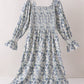 Vintage Floral Smocked Mom Dress