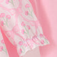 Pink floral ruffle pants set