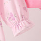 Pink floral bow ruffle bloomer set