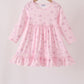 Pink floral bow ruffle dress