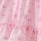 Pink floral bow ruffle dress