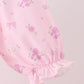 Pink Floral Bow Smocked Jumpsuit