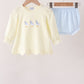 Beige goose embroidery bloomer set
