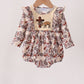 Khaki camoufalge cross deer embroidery ruffle bubble