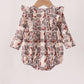 Khaki camoufalge cross deer embroidery ruffle bubble