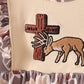 Khaki camoufalge cross deer embroidery ruffle bloomer set