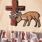 Khaki camoufalge cross deer embroidery bubble