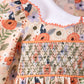 Coral floral smocked bloomer set