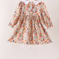 Coral floral smocked dress
