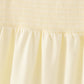 Cream smocked mom tiered dress