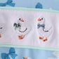 Blue goose bow embroidery ruffle bubble