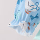 Blue goose bow embroidery ruffle bubble