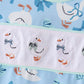 Blue goose bow embroidery ruffle dress