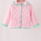 Pink hydrangea gingham ruffle jacket