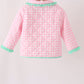 Pink hydrangea gingham ruffle jacket