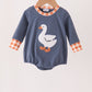 Navy goose applique bubble