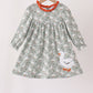 Grey goose applique ruffle dress