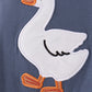 Navy goose applique gingham pants set