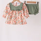 Green floral ruffle bloomer set