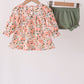 Green floral ruffle bloomer set