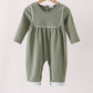 Green Solid Romper