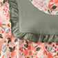 Green floral ruffle bubble