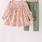Green Floral Ruffle Pants Set