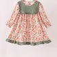 Green Floral Ruffle Dress