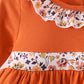 Orange floral ruffle bloomer set