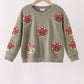 Green turkey sequin mom&me top
