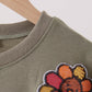 Green turkey sequin mom&me top