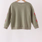 Green turkey sequin mom&me top
