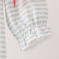 Sage santa applique stripe romper