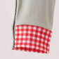 Sage santa applique gingham romper