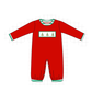 Red Christmas Tree Embroidery Romper