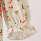 Goose embroidery ruffle bow romper