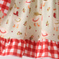 Goose embroidery ruffle gingham bloomer set