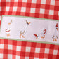 Red goose embroidery gingham bubble