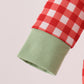 Red goose embroidery gingham bubble