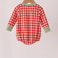 Red goose embroidery gingham bubble