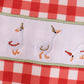 Red goose embroidery gingham romper