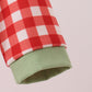 Red goose embroidery gingham romper